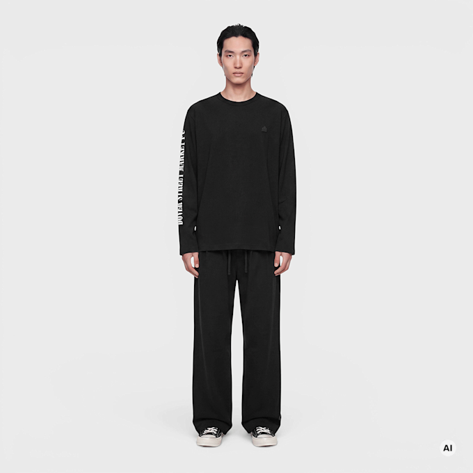 DSM Kei Ninomiya Unisex Pleated Pants Back Pile Knit black Undefined Color 106794 2