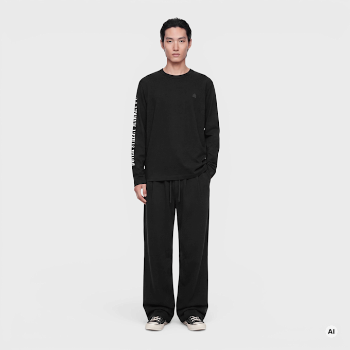 DSM Kei Ninomiya Unisex Print On Sleeve Longsleeve Tee Knit black Undefinierte Farbe 106791 2