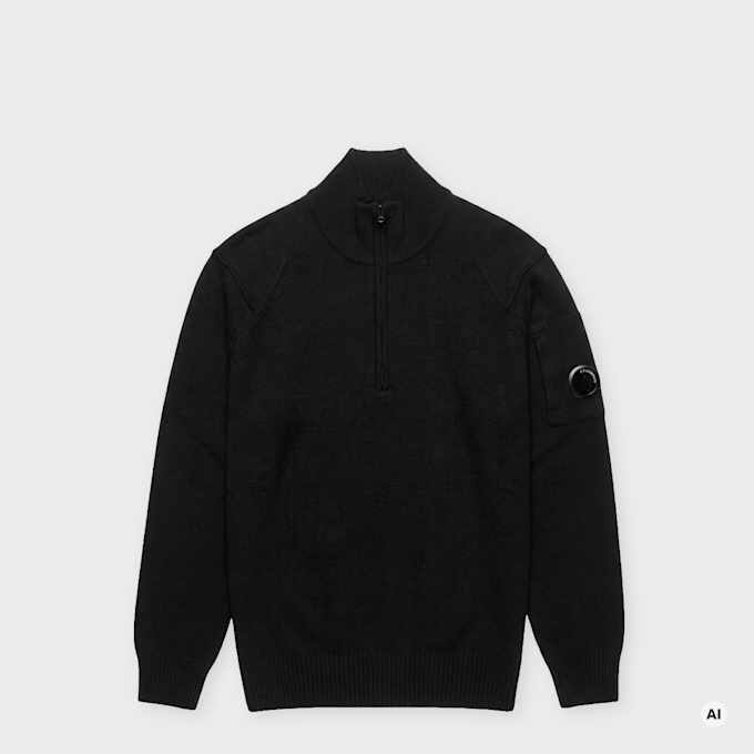 C. P. Company Lambswool GRS Half Zip Sweater black 106825 1