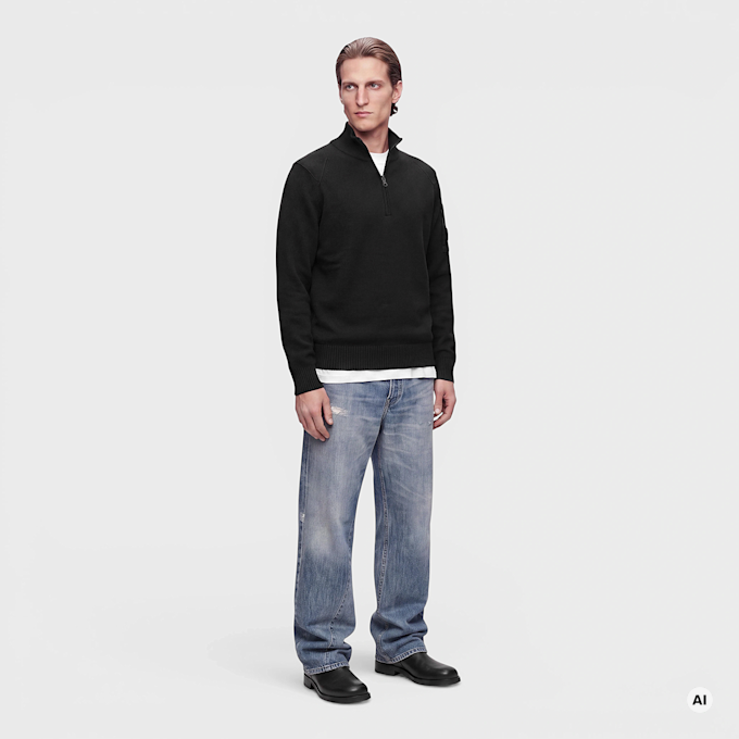 C. P. Company Lambswool GRS Half Zip Sweater schwarz 106825 2