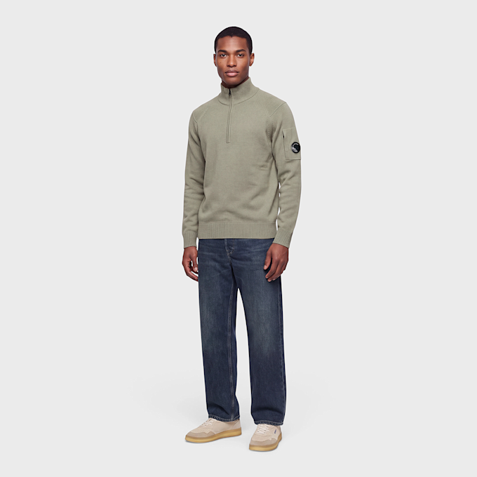 C. P. Company Lambswool GRS Half Zip Sweater Beige 106826 2