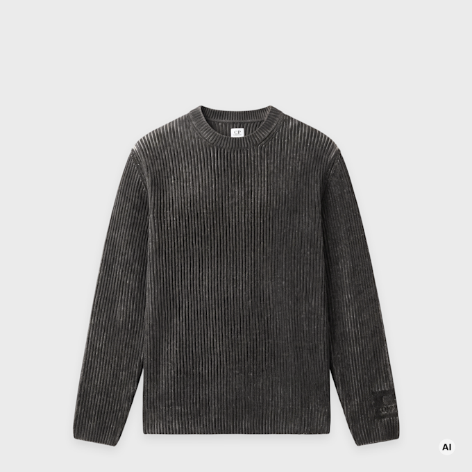 C. P. Company Knitwear Crew Neck In Cotton Chenille raven Undefinierte Farbe 106828 1
