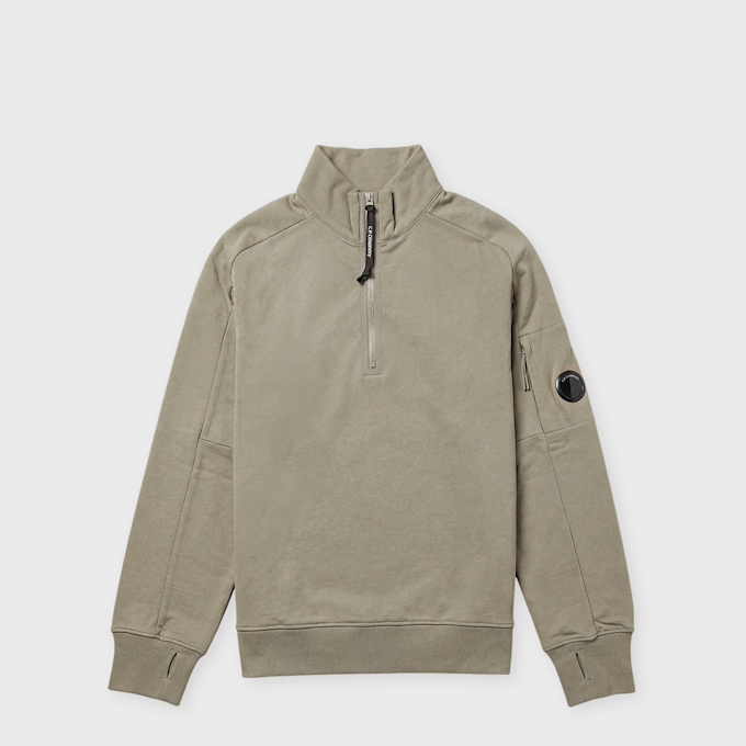 C. P. Company Diagonal Raised Fleece Half Zip Lens Sweater beige 106830 1