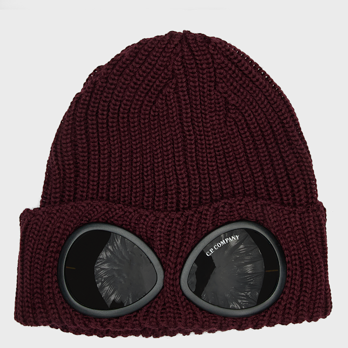 C. P. Company Extra Fine Merino Wool Goggle Beanie rood 106846 1