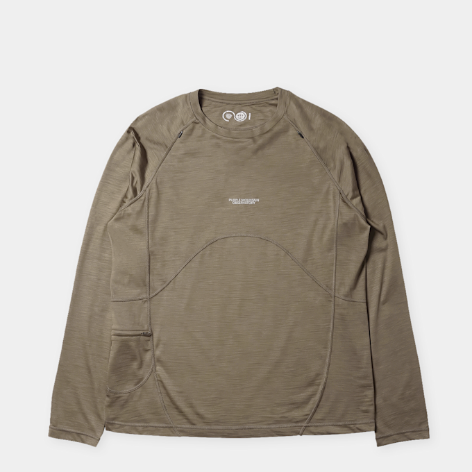 PURPLE MOUNTAIN OBSERVATORY Wool Performance LS Top Beige 126153 1