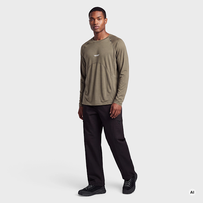 PURPLE MOUNTAIN OBSERVATORY Wool Performance LS Top Beige 126153 2