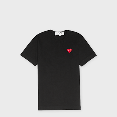 Buy Comme des Garcons Play Big Red Heart Logo T-Shirt in zwart