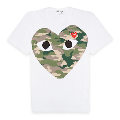 トップス A BATHING APE x COMME des GARCONS CAMO T Buy Comme des Garcons Play Camouflage T-Shirt in white | P1T242-1