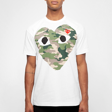 Buy Comme des Garcons Play Camouflage T-Shirt in white | P1T242-1