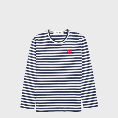 Buy Comme des Garcons Play Play Red Heart Striped Long Sleeve T