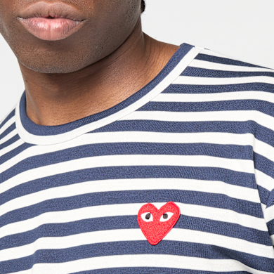 Buy Comme des Garcons Play Play Red Heart Striped Long Sleeve T
