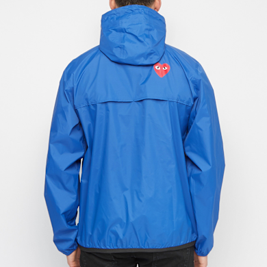Buy Comme des Garcons Play K-Way Jacket Half Zip in blue | P1J502