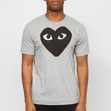 Buy Comme des Garcons Play Mens T-Shirt Short Sleeve Knit in grey