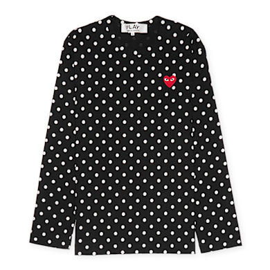 Buy Comme des Garcons Play Black Polka Dot Longsleeve in black