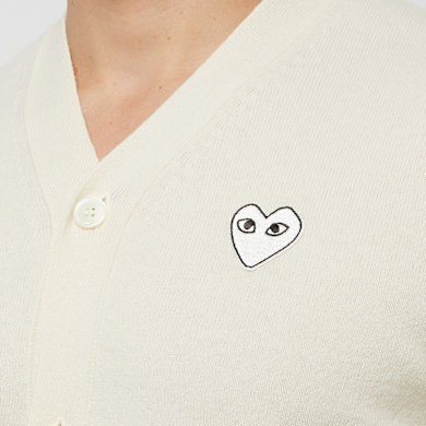 Buy Comme des Garcons Play Knit Cardigan in beige | P1N066-3 | solebox