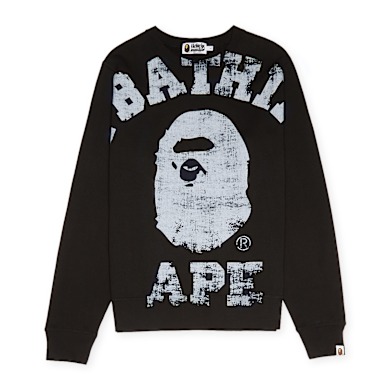 Buy A Bathing Ape Big College Crewneck in black | 001SWJ801002MBLK