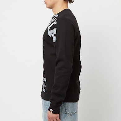 Buy A Bathing Ape Big College Crewneck in black | 001SWJ801002MBLK
