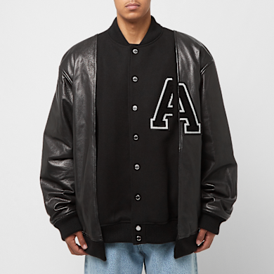 Buy Ambush A Patch Varsity Jacket in black | BMJA022F23LEA001-1010 