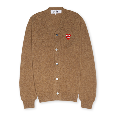 Comme des Garçons Shaggy Knit Cardigan Buy Comme des Garcons Play Knit Cardigan in brown | P1N076-3 | solebox