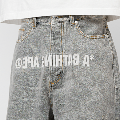 Buy A Bathing Ape 1St Camo Destroyed Loose Fit 12Oz Denim Pants in