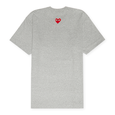 Buy Comme des Garcons Play Small Red Heart Neck T-Shirt Grey in