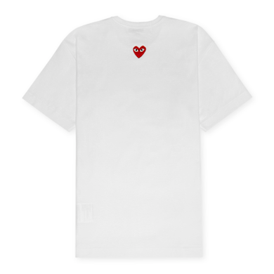 Buy Comme des Garcons Play Small Red Heart Neck T-Shirt White in