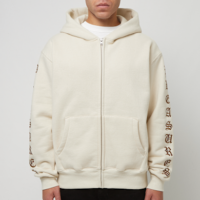 Buy Pleasures OE Zip Up Hoodie in beige | P24F046-NATURAL | solebox