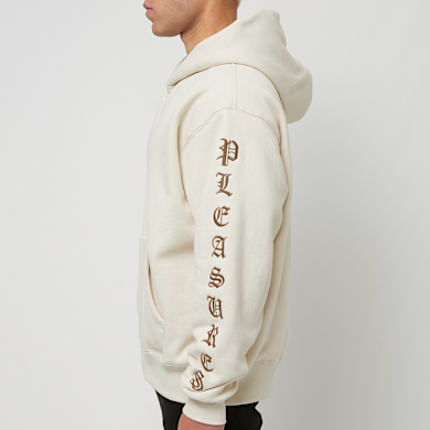 Buy Pleasures OE Zip Up Hoodie in beige | P24F046-NATURAL | solebox