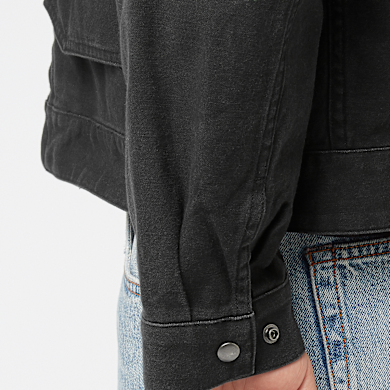 Buy thisisneverthat Washed Work Jacket in zwart | TN251WOWLS03-BLK