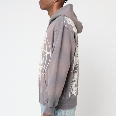 Buy Pleasures x Slipknot Nonagram Zip Hoodie in grey | P25SK005