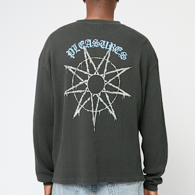 Buy Pleasures x Slipknot Spit Thermal Long Sleeve in green