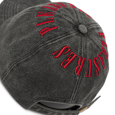 Buy Pleasures Onyx Crown Washed Cap in grey | P25SP077-BLACK | solebox