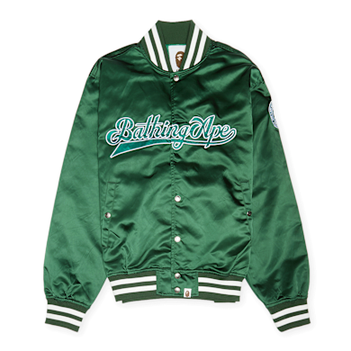 Buy A Bathing Ape Baseball Varsity Jacket in green