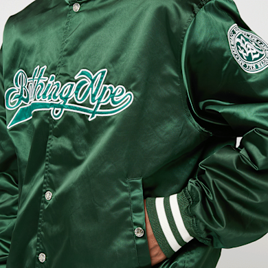 Buy A Bathing Ape Baseball Varsity Jacket in green