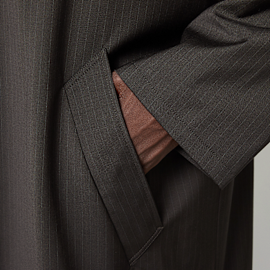 Buy Our Legacy Cloak Carcoat Membrane Wool in churchill stripe