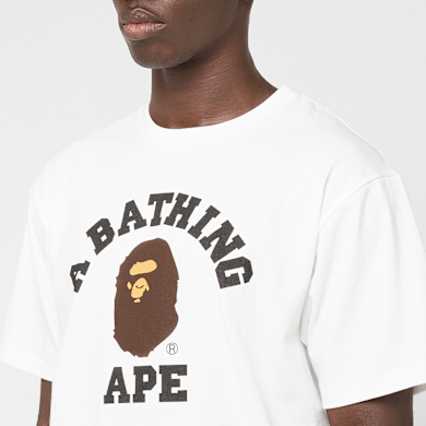 Buy A Bathing Ape College Tee in white | 001TEL801001MWHT | solebox