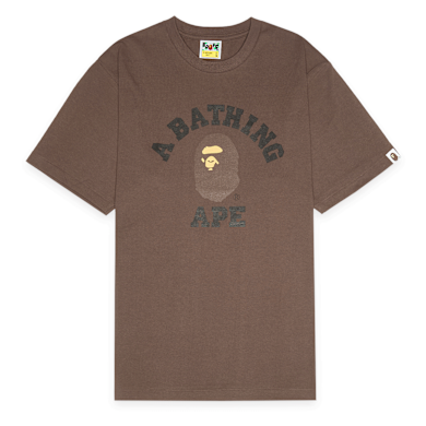 A BATHING APE ゲームシャツ Buy A Bathing Ape College Tee in brown | 001TEL801001MBRW | solebox