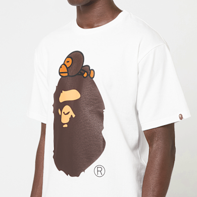 Buy A Bathing Ape Milo On Big Ape Tee in white | 002TEL801001MWHT