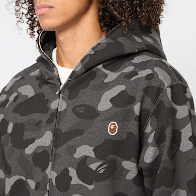 Buy A Bathing Ape One Point Color Camo Cropped Full Zip Hoodie in