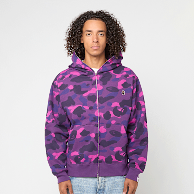 Buy A Bathing Ape One Point Color Camo Cropped Full Zip Hoodie in