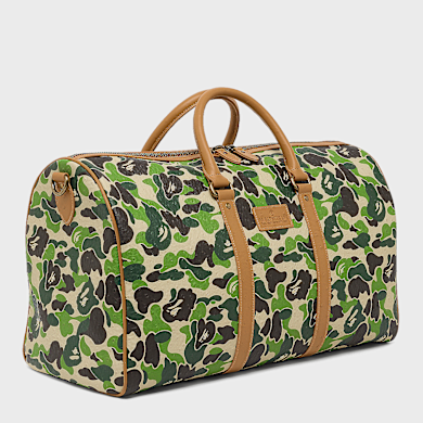 Buy A Bathing Ape ABC Camo PU Ostrich Boston Bag M in green