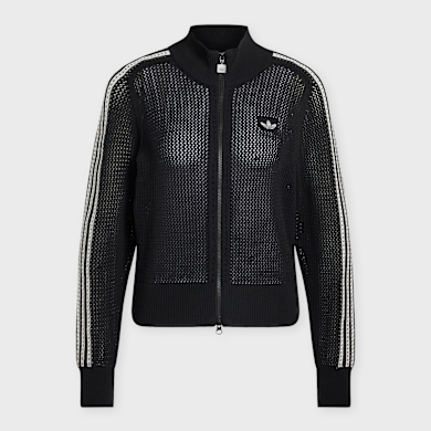 Buy adidas Originals Crochet Zip Trainings Top in black | KC6497