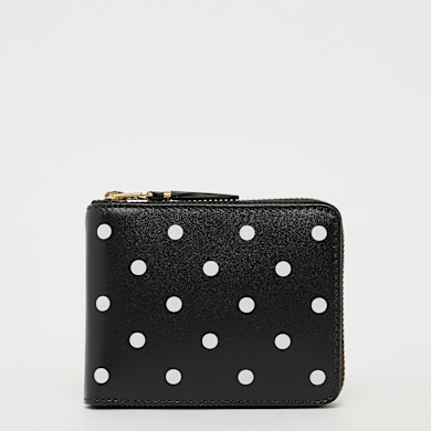 Buy Comme des Garcons Wallet Dots Printed Leather Line in black