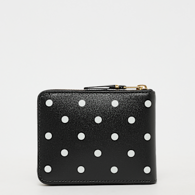 Buy Comme des Garcons Wallet Dots Printed Leather Line in black