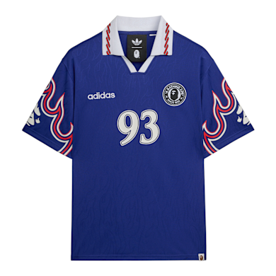 【 BAPE X ADIDAS 】FLAME JERSEY Buy adidas Originals x Bape SSL Flame Jersey in blue | KF4914