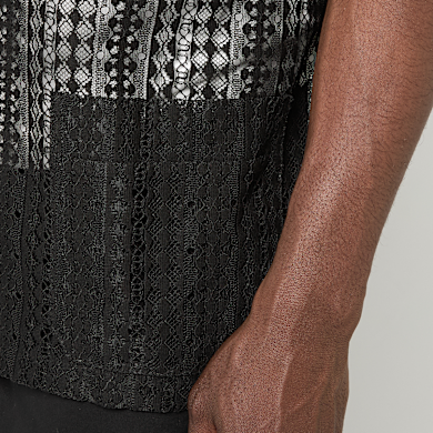Buy Needles Widespread Collar Shirt Raschel Lace (Crochet) in