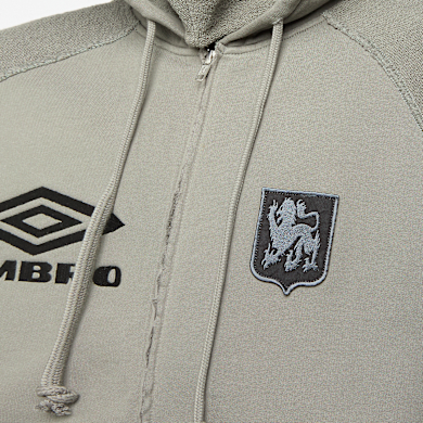 Buy Umbro by Slam Jam Royal Arms Zip Masked Hoodie in grey