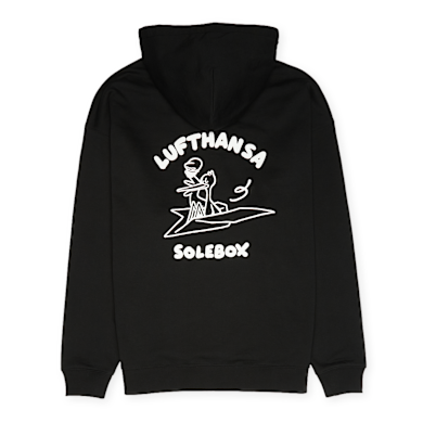 Buy solebox x Lufthansa Paperplane Hoodie in black | SBXLUFTHANSA