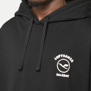 Buy solebox x Lufthansa Paperplane Hoodie in black | SBXLUFTHANSA