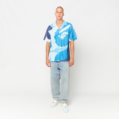 Buy A Bathing Ape Mega ABC Camo Mesh Shirt M in blue